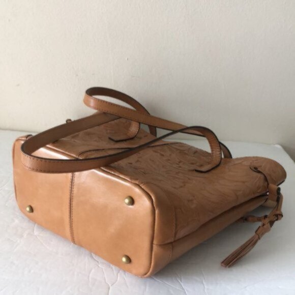 Patricia Nash Kemble Tote Biscuit Brown Tooled Leather Shoulder Handbag - Picture 10 of 13